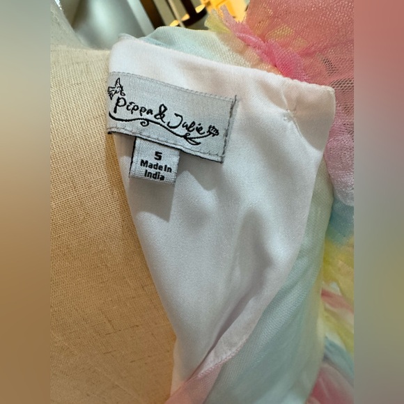 👑 Pippa & Julie-Girls' Rainbow Mesh Tutu Dress👑 - Picture 3 of 9